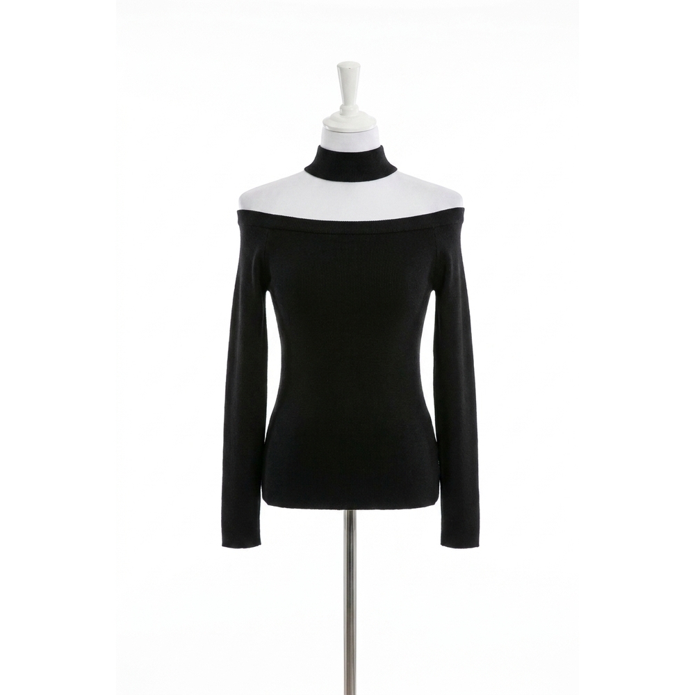 NEW ELAN taylor off the shoulder choker sweater in black